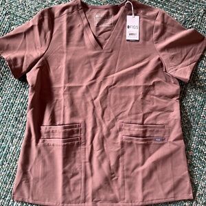 Figs Smoky Taupe Scrub Top